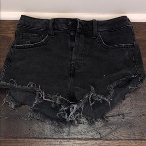 Black jean shorts
